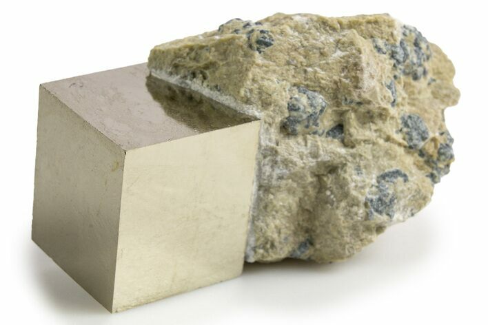 Natural Pyrite Cube In Rock - Navajun, Spain #322152